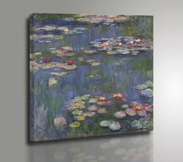 🌺 Claude Monet Quadro Fiori Ninfee III Stampa su TELA Canvas Vernice Pennellate