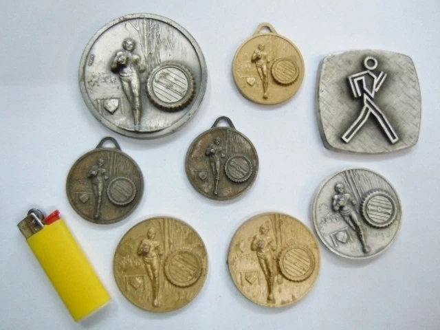 Lot Ancien Médailles Athlétisme Course à Pied, Haie, Marathon, Relais - Vintage