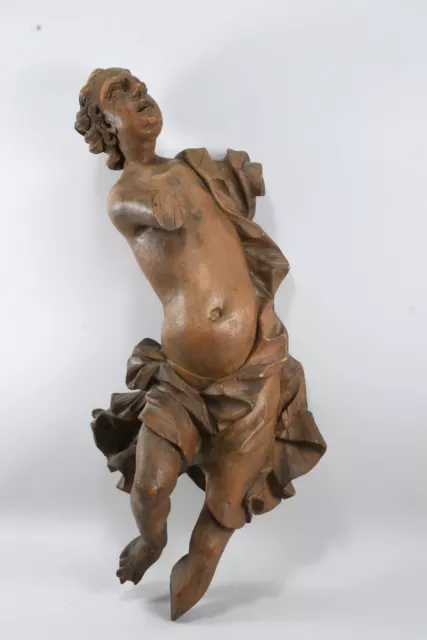 M59B07- Barock Figur Holz Engel 18.Jh. geschnitzt