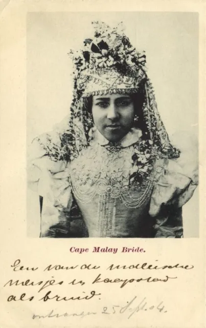 south africa, Cape of Good Hope, Cape Malay Bride (1904) Postcard