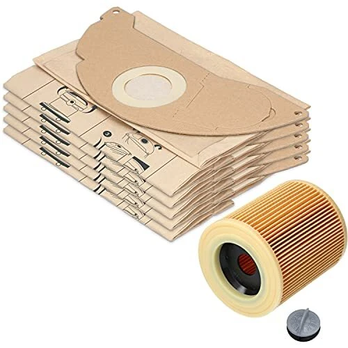10 sacs d'aspirateur et 1 filtre pour aspirateur Kärcher WD2 et MV2. Alternat...