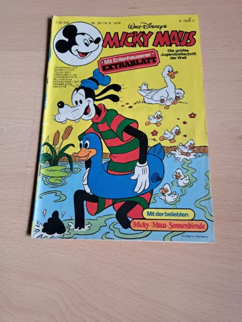 Micky Maus 1976 Heft 25 mit Beilage Extra-Blatt • Langnese Werbeseiten • Schnipp