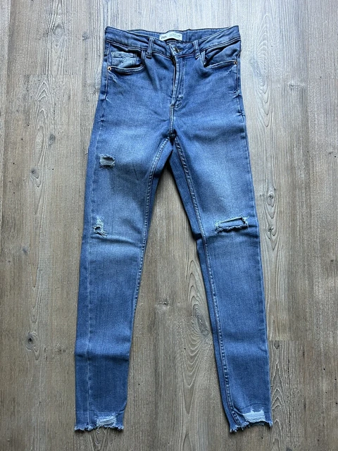 ZARA SKINNY JEAN Bleu Trous Fille 13 14 Ans 164 Cm EUR 5,00 - FR