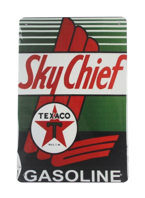 decor furniture Sky Chief Texaco gasline tin metal sign