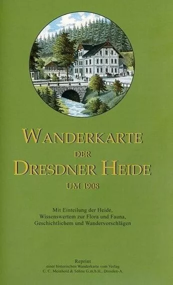 WANDERKARTE DER DRESDNER HEIDE UM 1908 - Reprint vom Sonnenblumen Verlag - NEU