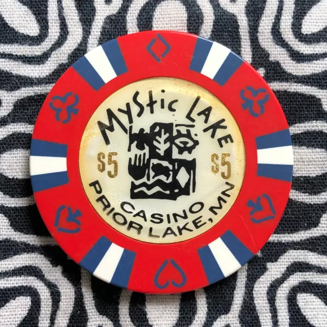 Mystic Lake $5 Prior Lake, Minnesota Poker Gaming Casino Chip QX18