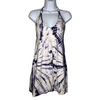 Victoria's Secret Womens Tie Dye Halter Bra Top Mini Dress White Purple XS