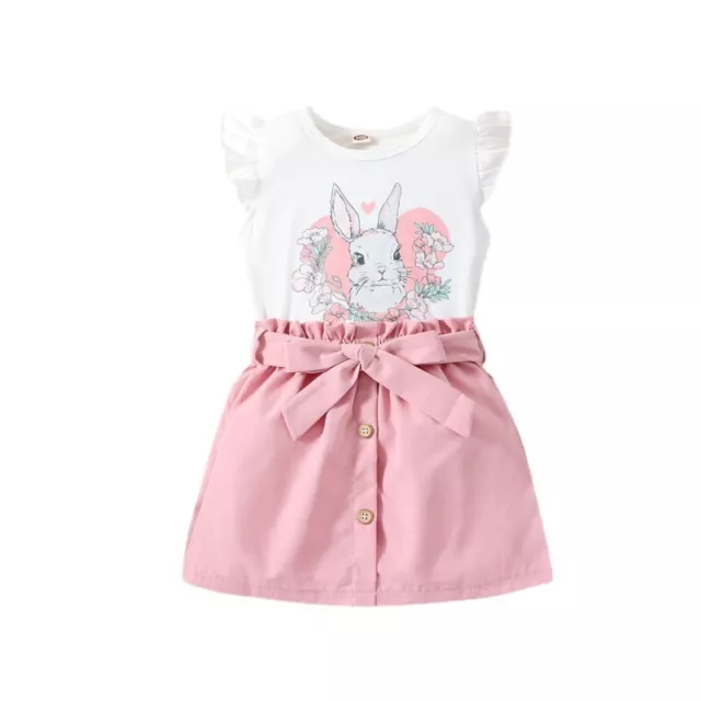 Fashion Toddler Kids Baby Girls Clothes T-shirt Tops+Shorts Skirts Outfits Set