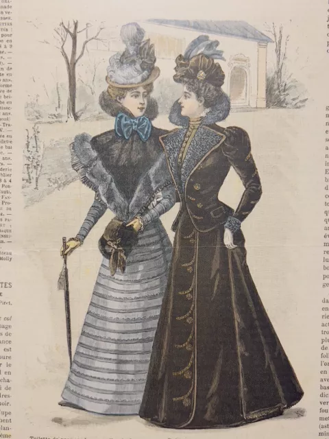Antico Magazin 1898 Retrò Raro Donna Mode Illustration Tinto Rivista