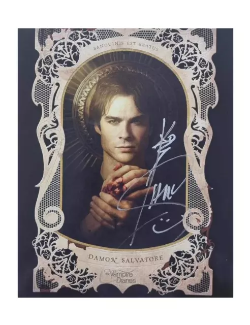 8x10 Vampire Diaries Print Signed by Ian Somerhalder 100% Authentic with COA