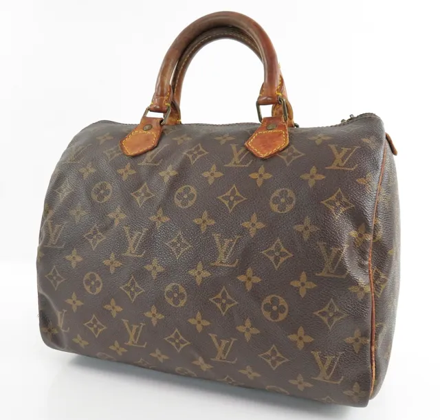 Authentic LOUIS VUITTON Speedy 30 Monogram Boston Handbag Purse #55975
