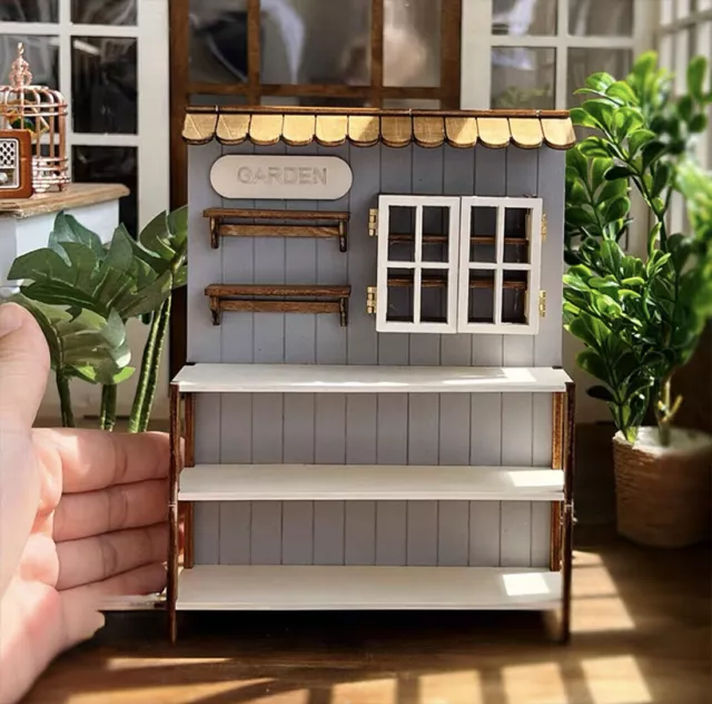 Maßstab 1:12 Puppenhaus Miniatur Garten Speicher Rack Kit DIY Montieren Möbel