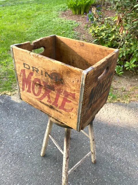 A Vintage Wooden Moxie Crate