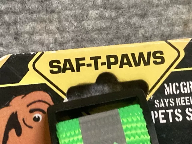 Saf T Paws McGruff Keep Pet Safe Large 1" X 18"- 25 Reflective Green Dog Collar 3
