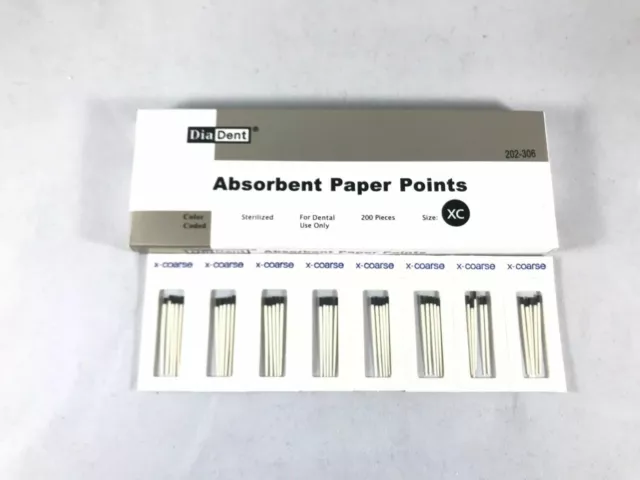 DIADENT Absorbent Paper Points Sterilized Color Coded 200/Pack Cell Pack Size XC