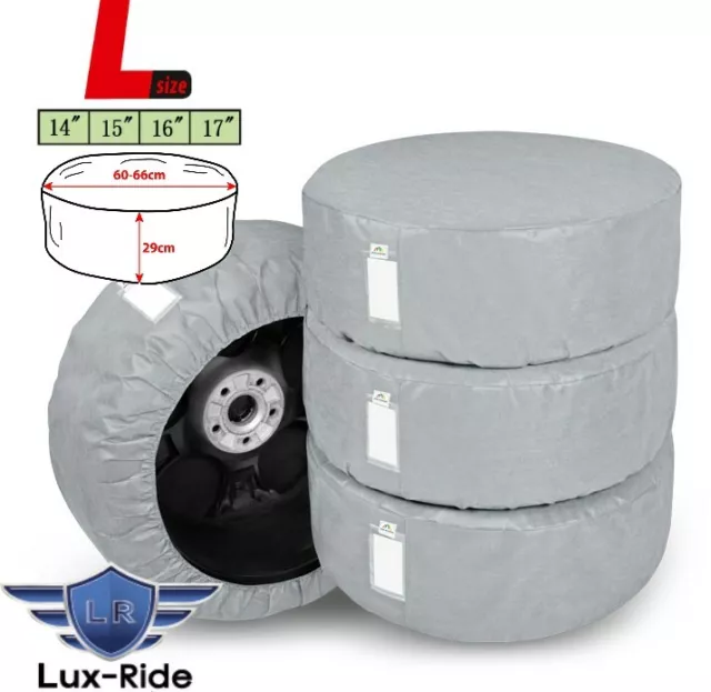 Set of 4 Protective Covers For Spare Wheels And Tyres 14" 15" 16" 17"