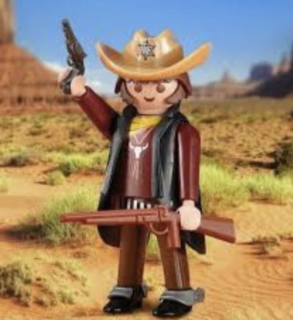 Pièces Détachées Playmobil - 2 Jambes Bleues à Rayures Pour Figurine Cowboy/Sheriff Western