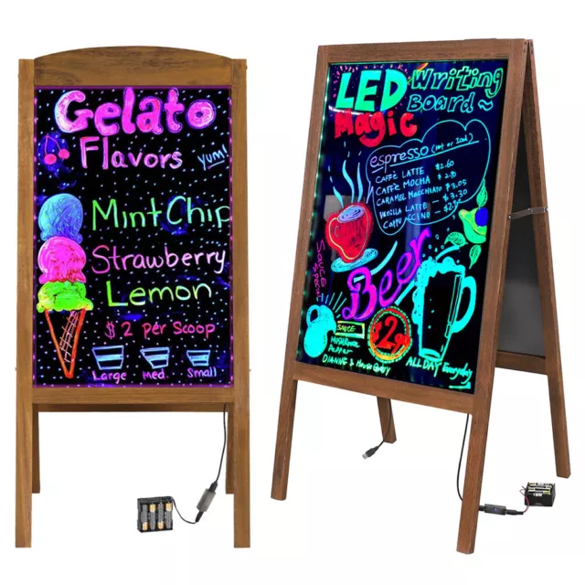 Large LED Message Writing Board Illuminated Erasable Neon Menu Board 2 Sizes US