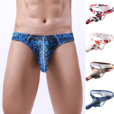 Hommes Sexy Elephant nez Pouch Bikini Briefs Ice Soie Sous-Vêtement respirant Culotte 