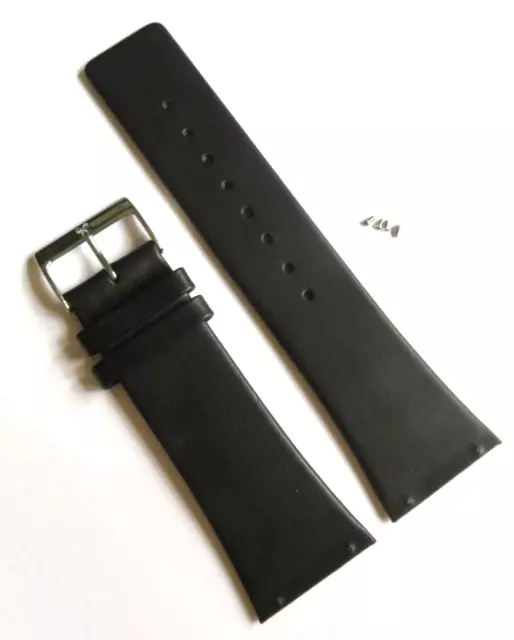 Uhrband Leder Schwarz SKAGEN original 584LSLM watch strap black slide in