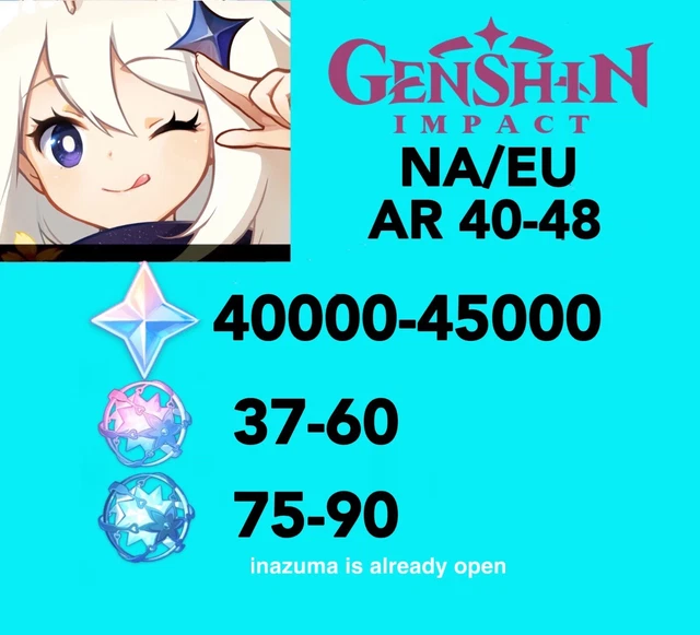 COMPTE GENSHIN IMPACT eu EUR 500,00 - FR