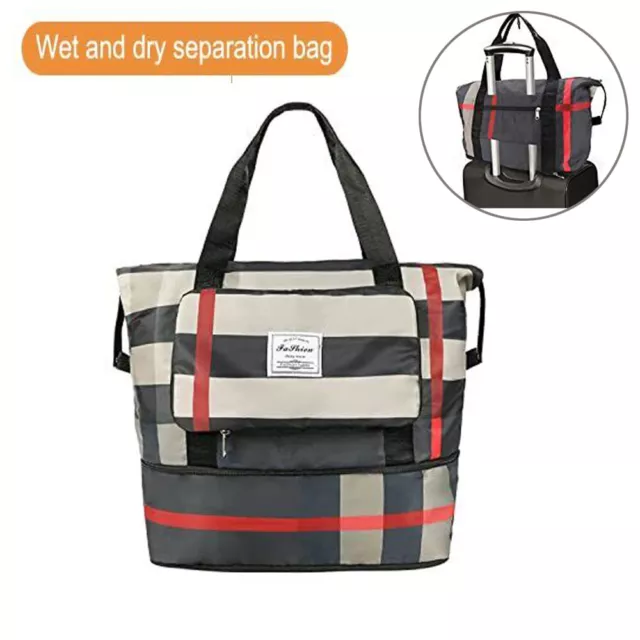 Foldable Dry/Wet Separation Travel Bag Large Capacity Weekend Duffel Travel Bag