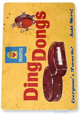 TIN SIGN Ding Dongs 3 Retro Chocolate Cake Store Sign Sign C389