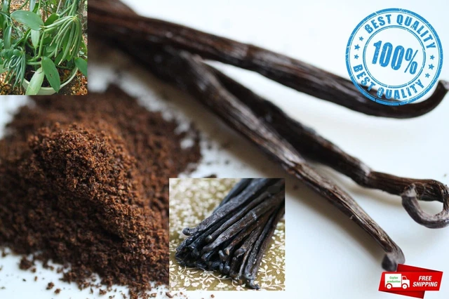 Organic Extract Grade A  Vanilla Bean pods ground powder  seasoning from Ceylon