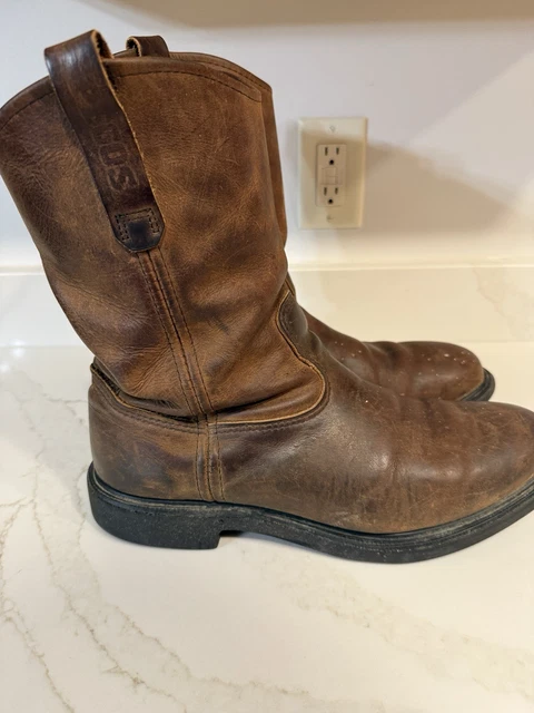 RED WING PECOS 1124 Soft Toe Boots Size 14B Brown Leather Super Soles £ ...