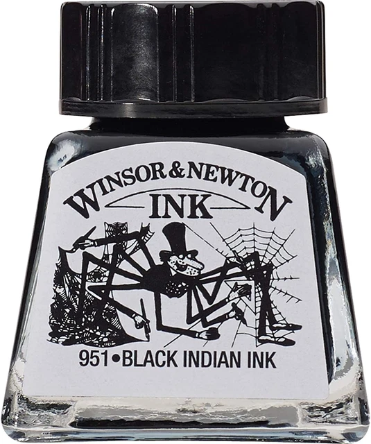 Winsor & Newton 1005030 Zeichentinte 14ml schwarz indisch