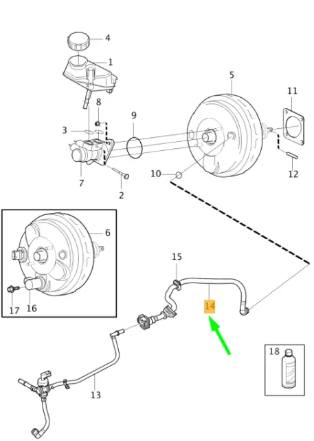 VOLVO V60 MK1 Brake Servo Vacuum Hose LHD 31280449 NEW GENUINE