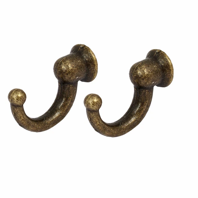 Coat Towel Hat Vintage Style Wall Mounted Metal Single Hanger Hooks 2PCS