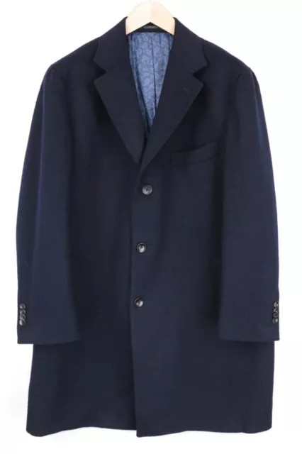 SUITSUPPLY Vicenza Men Coat UK48R Navy Pure Wool Single-Breasted Notch Lapel