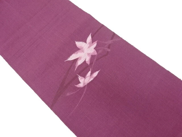 38319# Japanese Kimono / Vintage Nagoya Obi / Tsumugi / Woven Maple