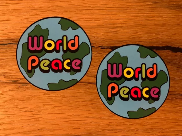 2x Welt Frieden Aufkleber No War Krieg Love Hippie Bus Tuning Liebe PEACE #553