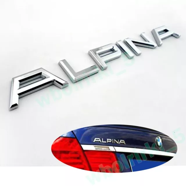 Für BMW ALPINA Silber Logo Auto Alu Badges Decals Trunk Emblem Aufkleber New