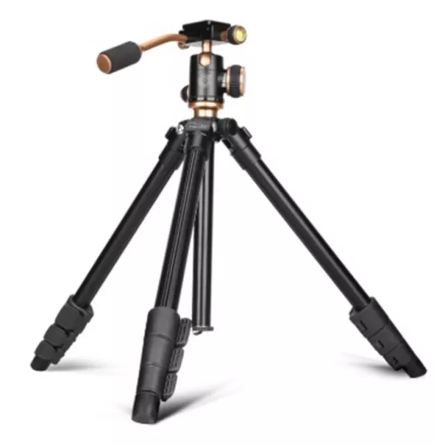 QZSD Q160 Professional Travel Tripod with Rocker Arm Ball Head for DSLR Camera