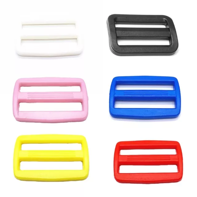 10Pcs Plastic Tri-Glide Slide Buckle Adjustable Webbing Slider for Belt Backpack