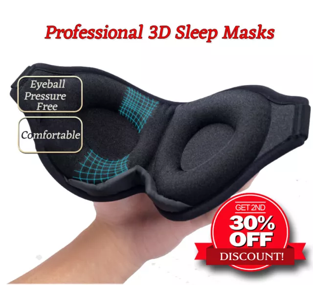 Professional Sleep Mask 3D Blindfold Eye Masks Cover 3D Memory Foam Soft Padded