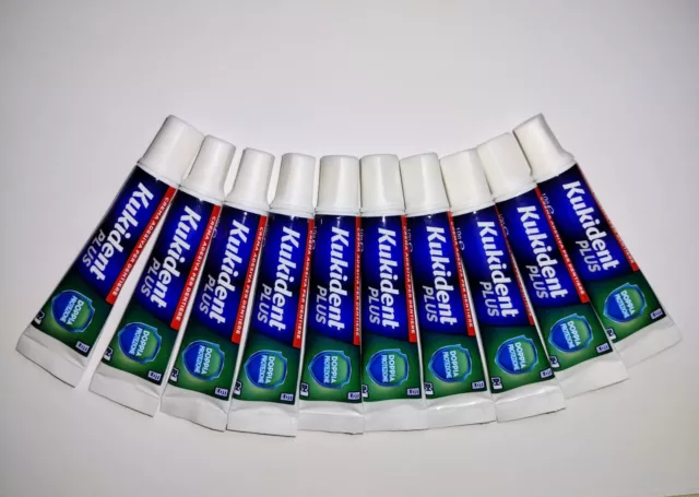 Kukident Plus Double Protection Mint Travel Size Tubes (10)