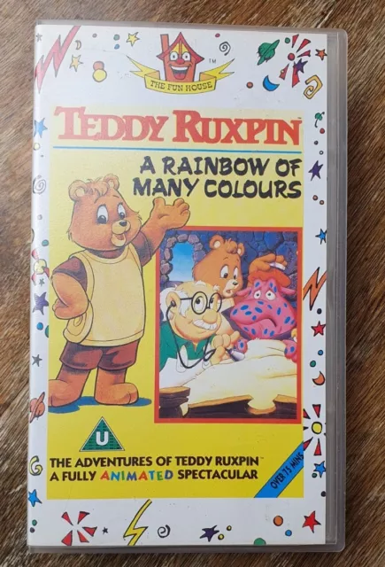 RARE WHITE COVER Teddy Ruxpin A Teddy of Many Colours VHS Video Tape ...