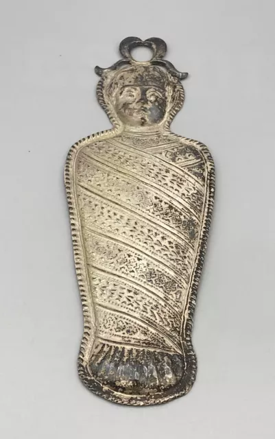 Antike Votivgabe Votiv Fatschenkind Silber oder Versilbert Christbaumschmuck Alt
