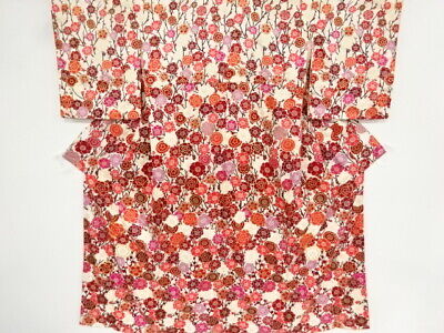 71596# Japanese Kimono / Antique Kimono / Embroidery / Branch Ume