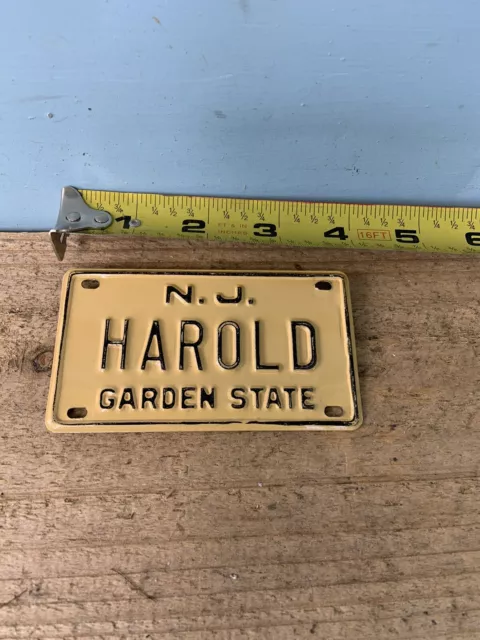 Old School JERSEY Bike License Plate- “ HAROLD  ”-SCHWINN Stingray,Mongoose BMX