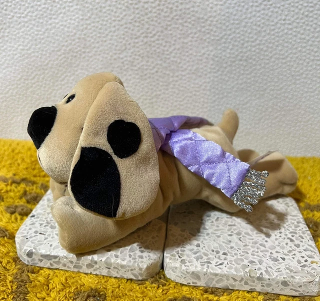 TESCO SCAMP DOG soft toy Chilly and Friends puppy comforter lilac scarf £10.00 PicClick UK