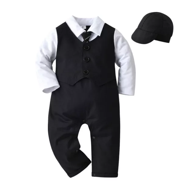 Baby Boy Suit Formal Party Wedding Tuxedo Waistcoat Outfit Suit 3-24 Months