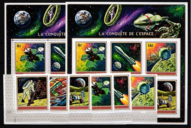 Burundi 832-837 und Block 58 A+B postfrisch Raumfahrt #HP459
