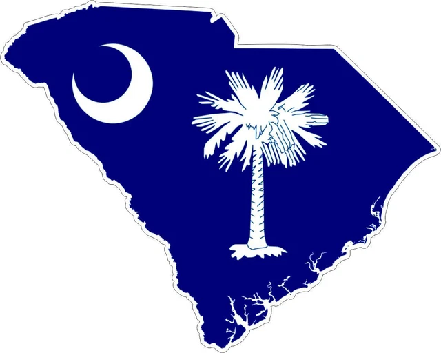 Autoaufkleber South Carolina Flagge USA – Ca. 8x8 Cm, Wetterfest, UV-beständig, Für Innen & Außen