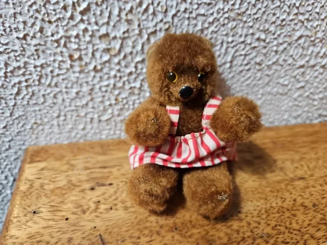 Vintage Jointed Miniature Mohair? Teddy Bear Steiff Germany ? 3.5 Inches