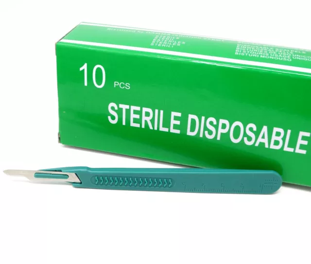 Disposable Scalpels Sterile Size 15 Sharp Tempered Stainless Steel - Case of 500